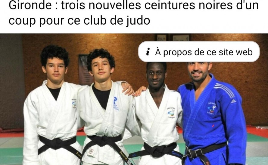 3 nouvelles ceintures noire au club